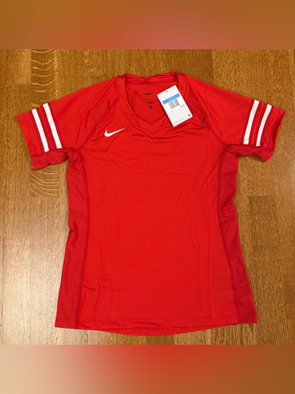 NWT Nike Dri-Fit Volleyball Jersey Women's Size Medium V-Neck Red White